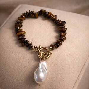 Tiger Eye Gold Tone Bracelet | Fashion Bracelet | Elegant Chain Bracelet |